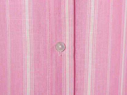 suit Women's 2 pieces loose linen blended striped shirt+Skirts
