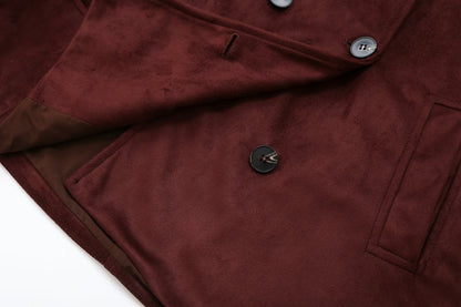 Women's with belt suede texture effect jacket Coat