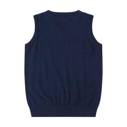 New style casual versatile thin embroidered V-neck knitted vest for men and women