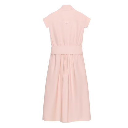Women's with belt shirt style dress
