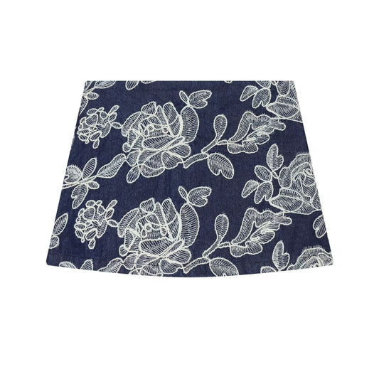 Women's slim versatile embroidered culottes