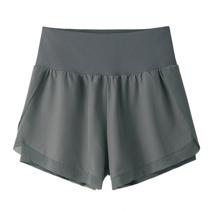 LU Women's new high waist and abdomen anti-exposure shorts