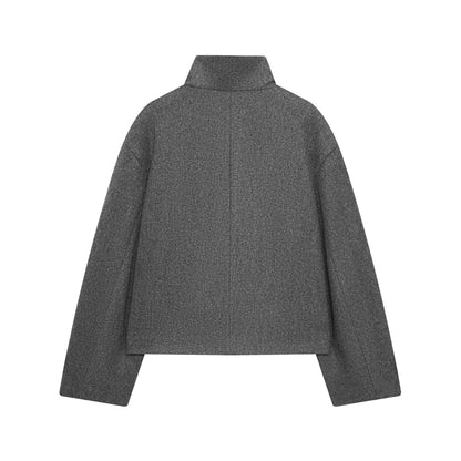 Women's new multi-color stand collar buttoned Coat
