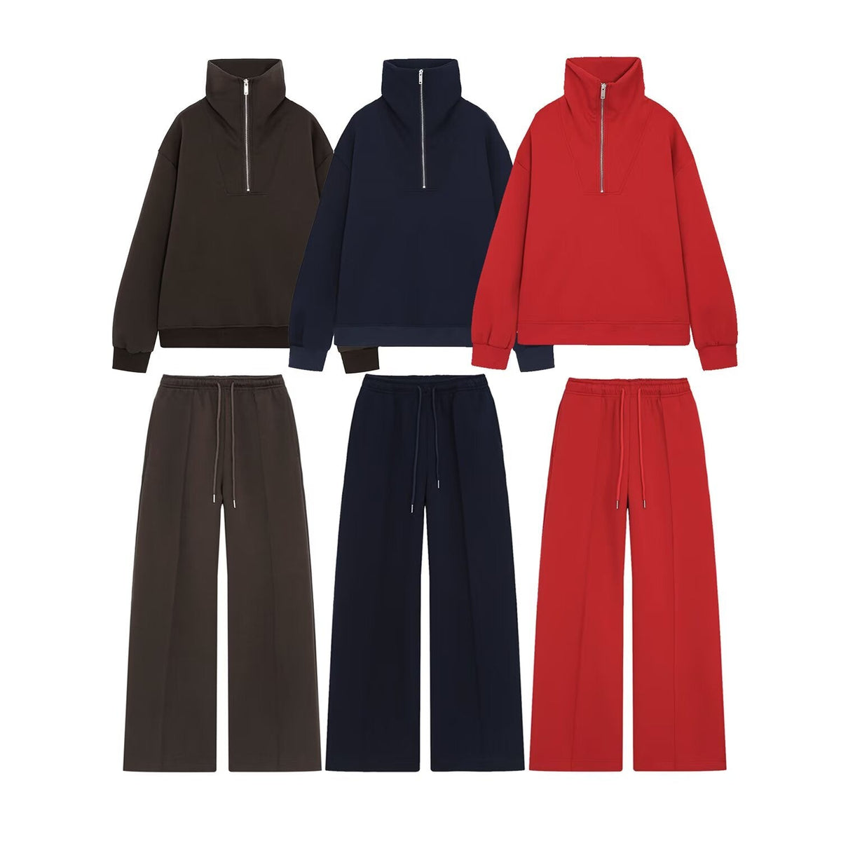 suit Women's 2 pieces zipper design comfortable casual sweatshirt +Pants