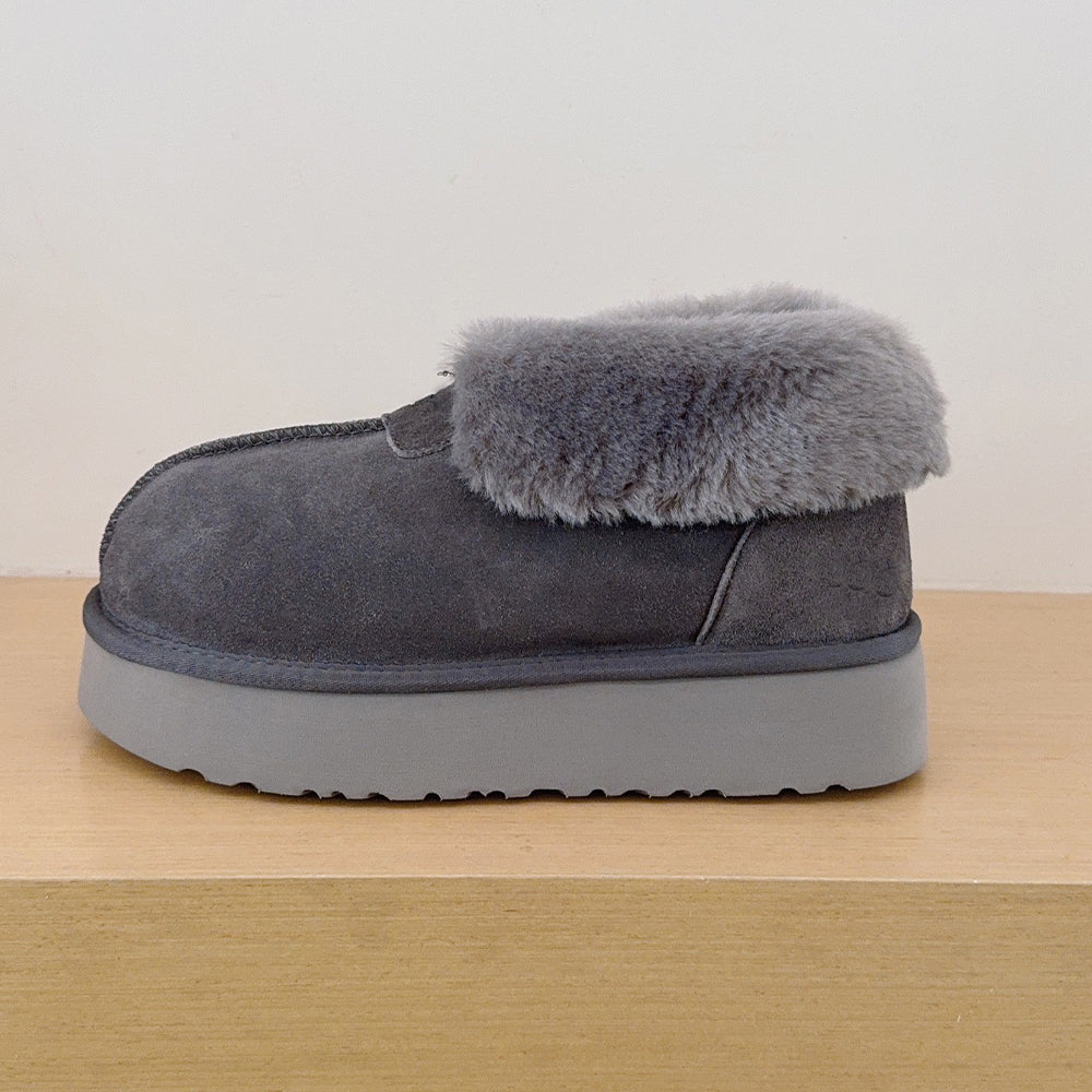 Women's new two-wearing suede platform snow boots