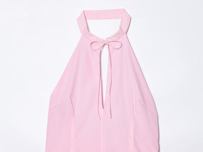 Women's backless halter neck mini dress