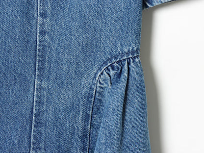 Women's flared skirt hem backless denim dress