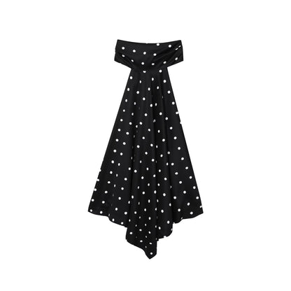 Women's summer polka dot hanging neck top