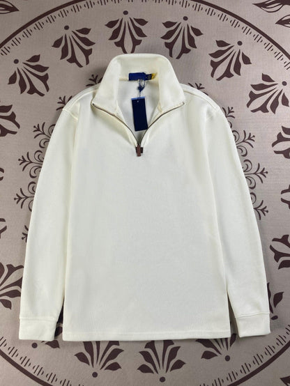 Men's and women's new casual Joker Mini fabric long sleeve half zipper sweater