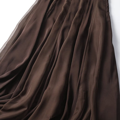 Women's patchwork pleated MIDI skirt