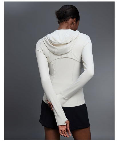 LU women's new Joker slim slim running fitness long sleeve hooded cardigan coat