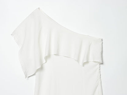 Women's linen blend asymmetrical dress