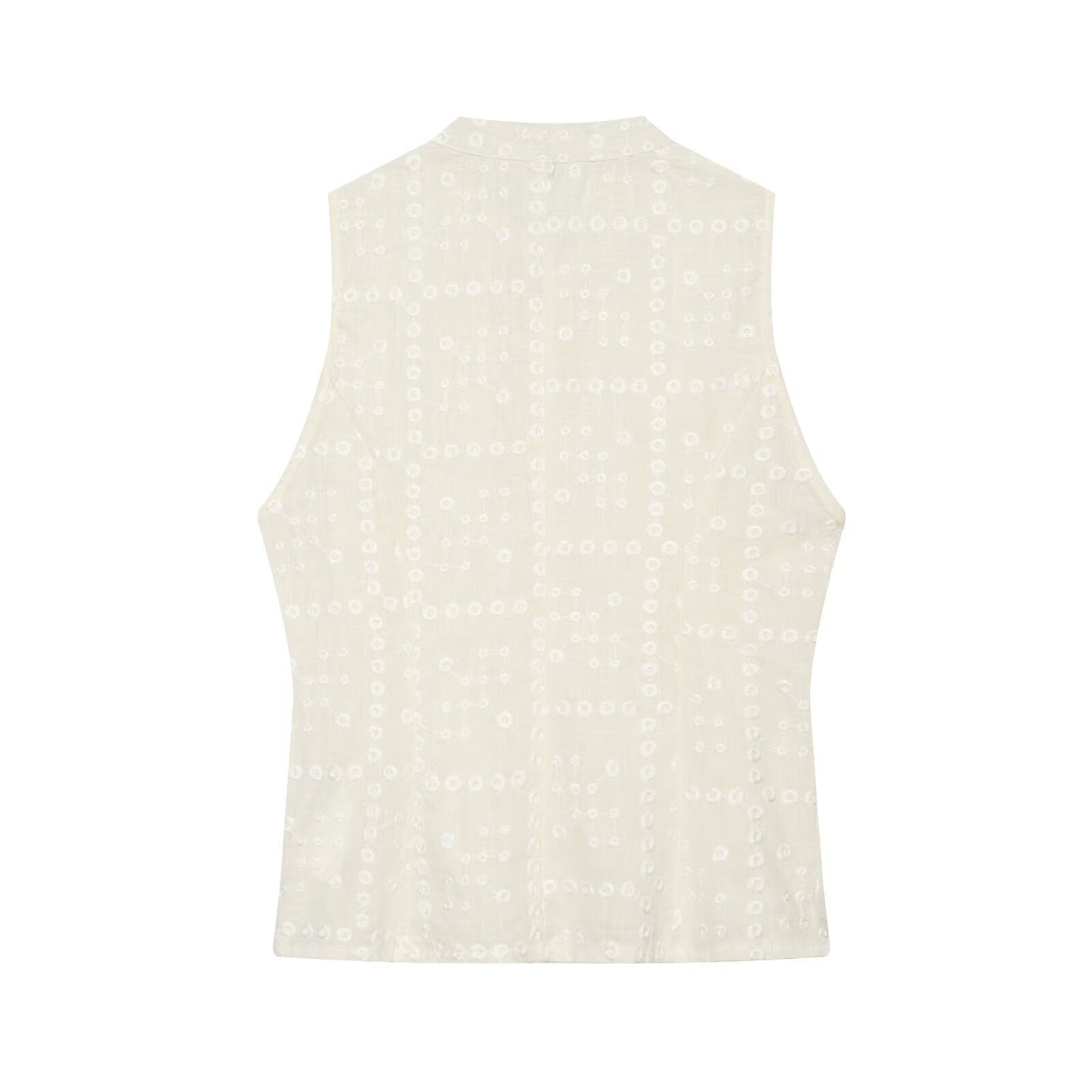 Women's slim Hollow Embroidered Top