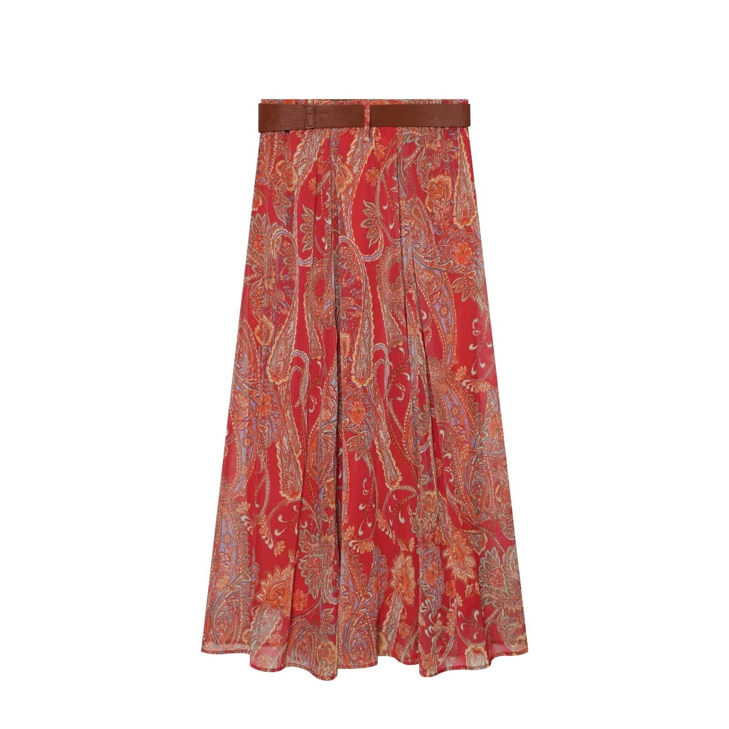suit Women's 2 pieces printed hanging collar top+Skirts