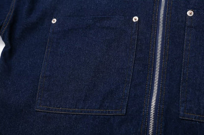 suit Women's 2 pieces short zipper denim jacket+wide leg jeans