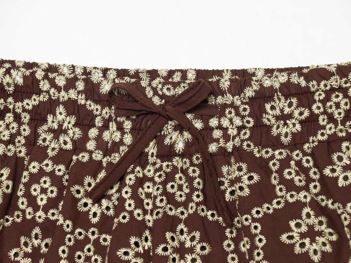 Women's hollow embroidery casual shorts