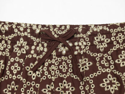 Women's hollow embroidery casual shorts