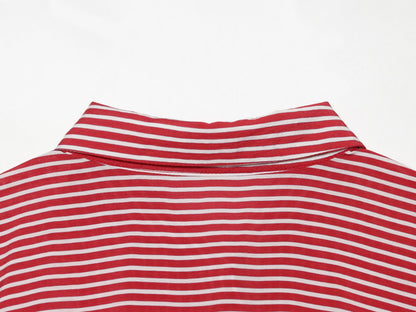 Women's patchwork cuffs loose striped shirt