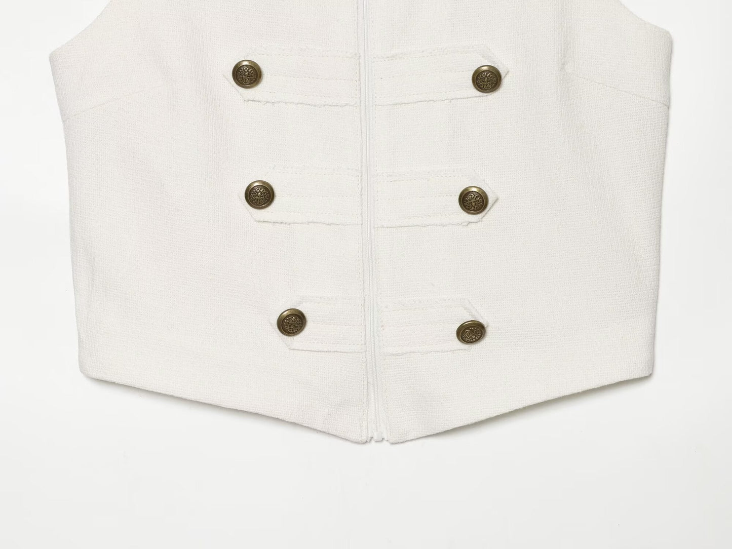 Women's buckle decoration hanging neck vest