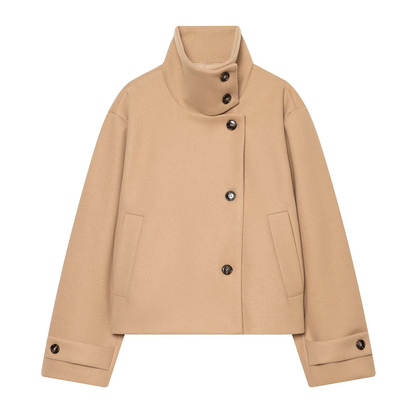 Women's new multi-color stand collar buttoned Coat