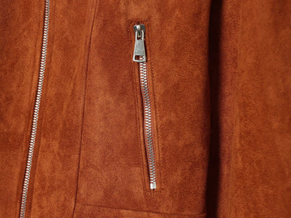 Women's faux leather stand collar jacket Coat