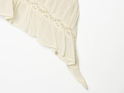 Women's pleated asymmetrical suspender top
