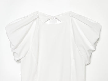 Women's backless bow decoration poplin top