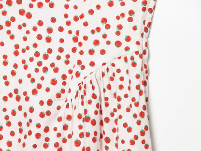 Women's printed poplin suspender dress
