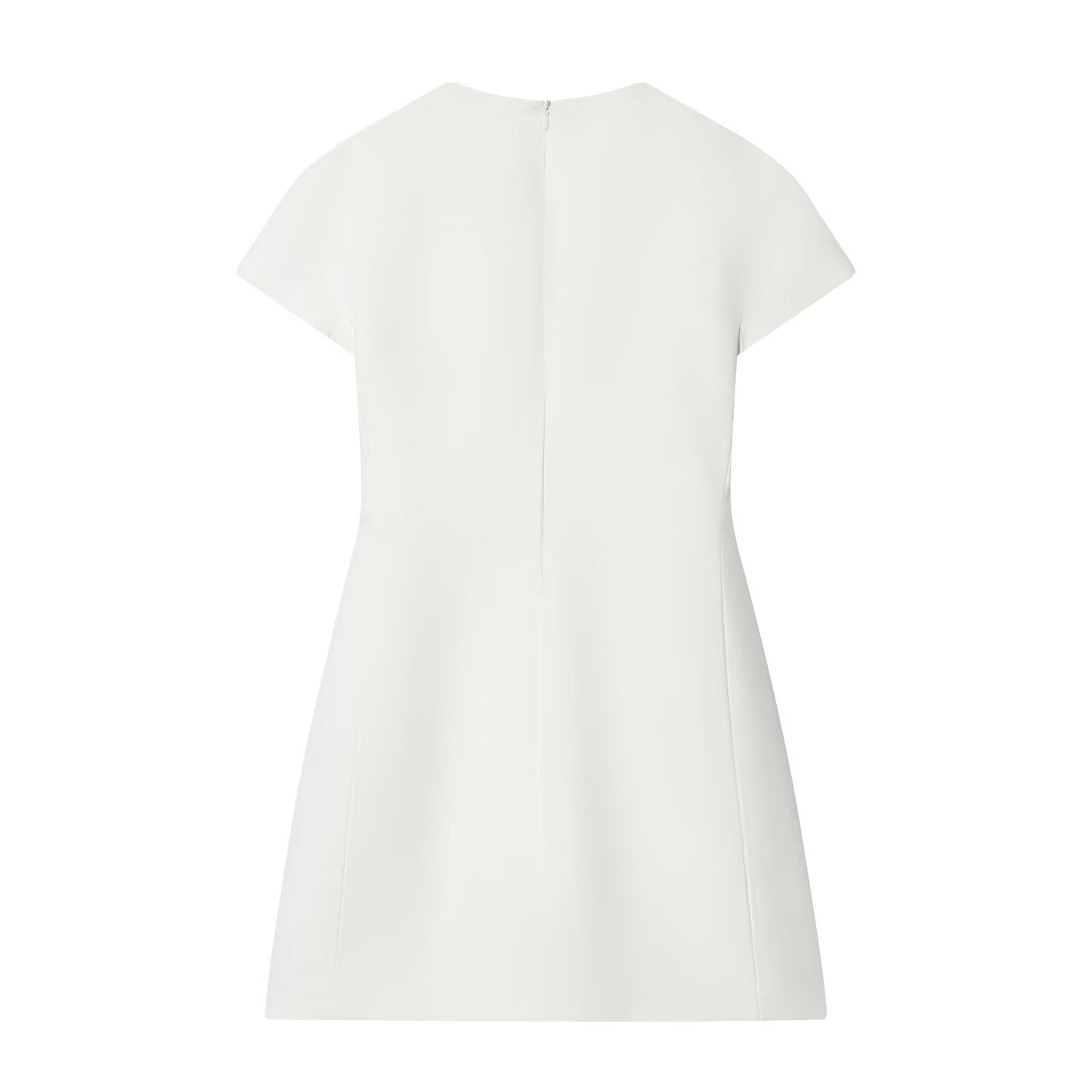 Women's slim O Neck short sleeved mini dress
