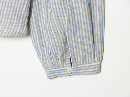 Women's metallic layered decorative striped shirt