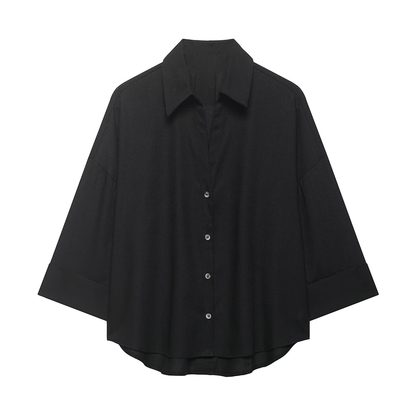 Women's casual lapel button up shirt