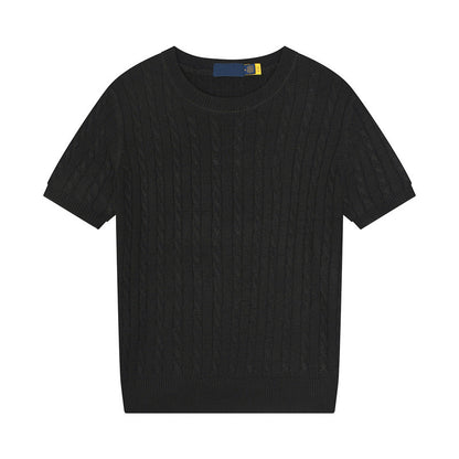 Women's new casual versatile embroidered O-neck short-sleeved T-shirt sweater