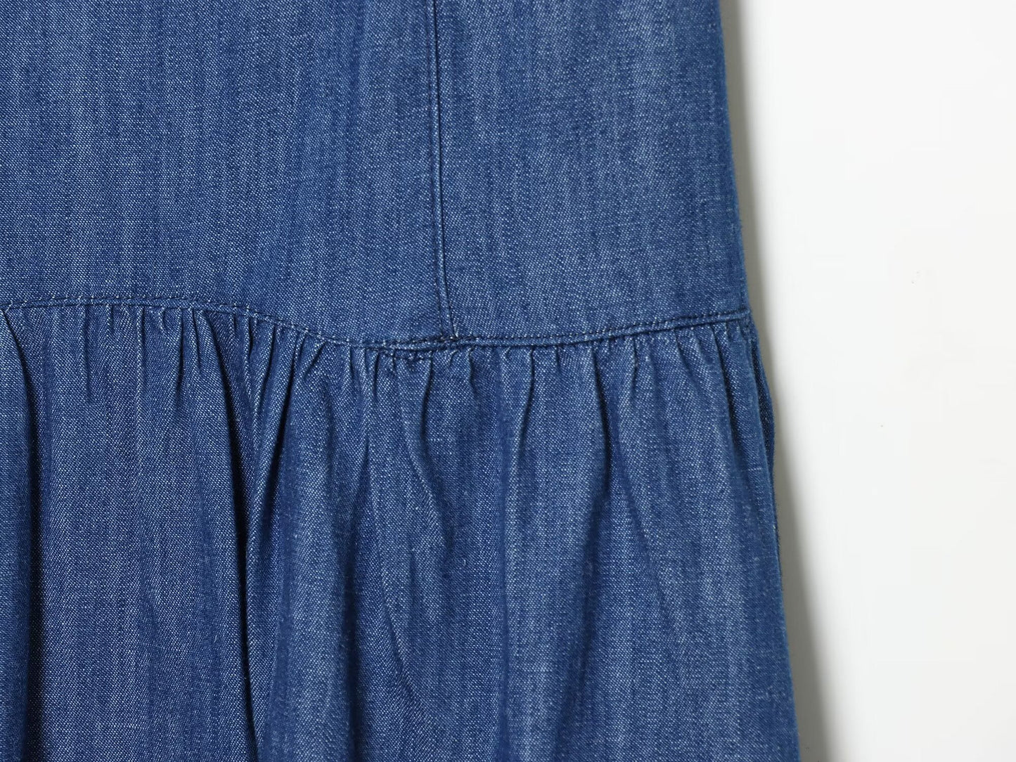 Women's cape style hem sleeveless denim dress