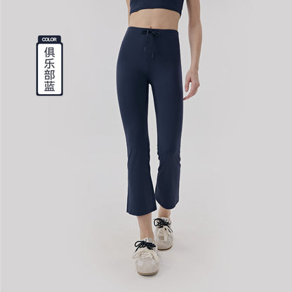 Women's new high-waisted slim straight yoga bell bottoms