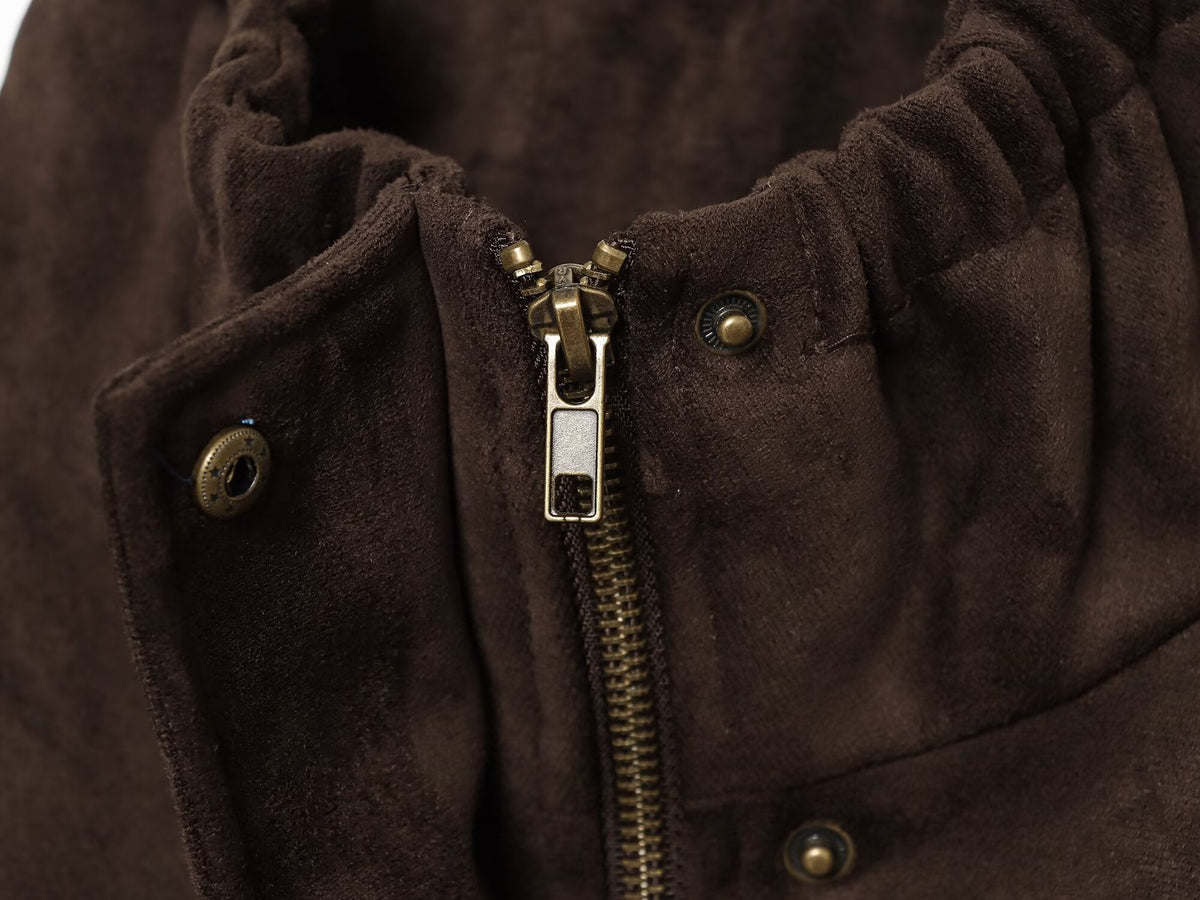 Women's suede texture effect short jacket Coat