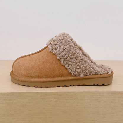 Women's new padded warm slippers with one pedal