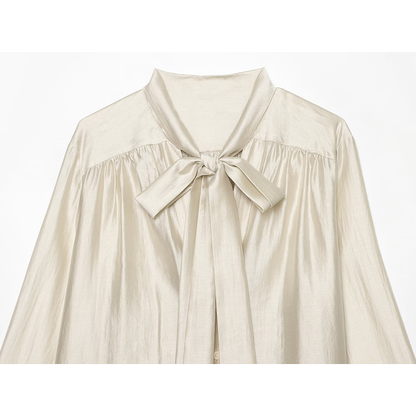 Women's scarf decoration loose V-neck shirt