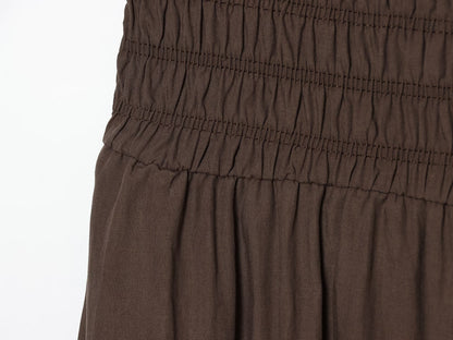 Women's straight neck off shoulder pleated jumpsuit
