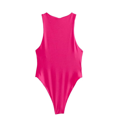 Women's tight halter neck bodysuit