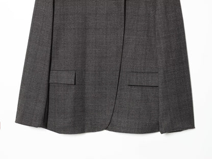 Women's casual stand collar wool blend Blazer Coat
