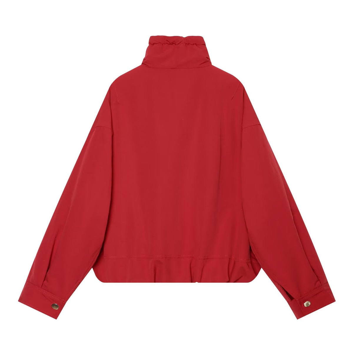 Women's drawstring decorative stand collar cotton jacket