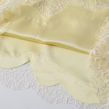 Women's asymmetrical lace V-neck suspender top