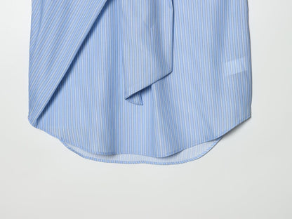 Women's bow decoration striped shirt