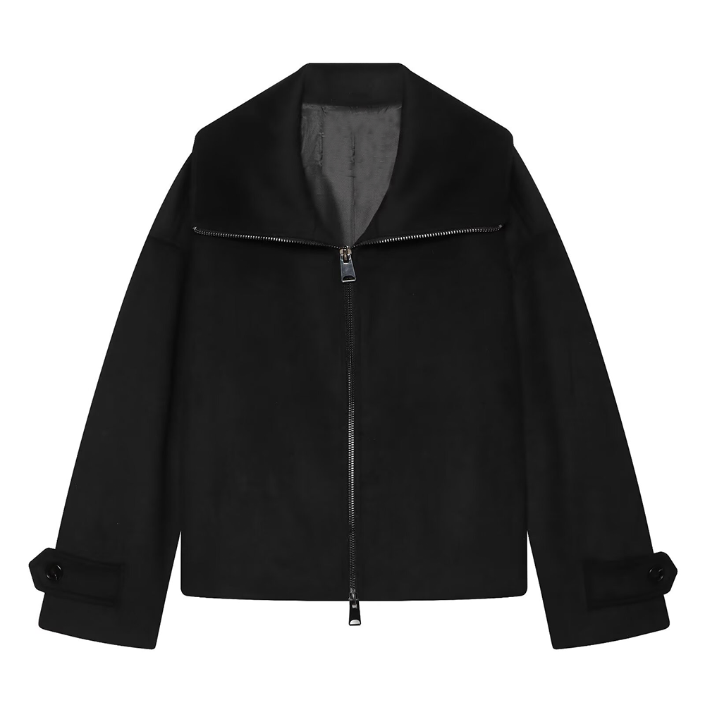 Women's Lapel straight casual wool blend Coat
