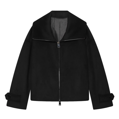 Women's Lapel straight casual wool blend Coat