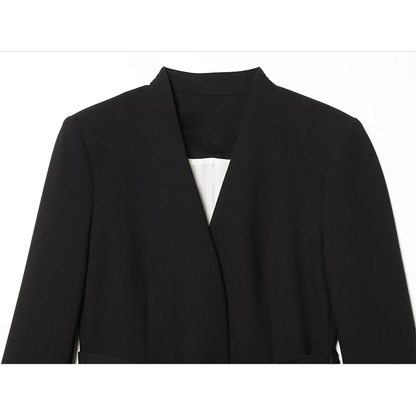 suit Women's 2 pieces gold buckle belt decoration Blazer Coat +Pants