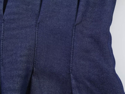 Women's casual pleated linen blend shirt