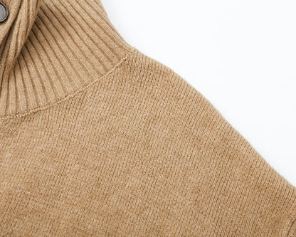 Women's casual stand collar knitted Coat