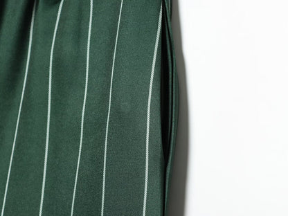 Women's loose linen blended striped pants