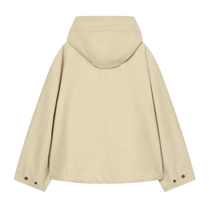 Women's loose hooded casual parka Coat